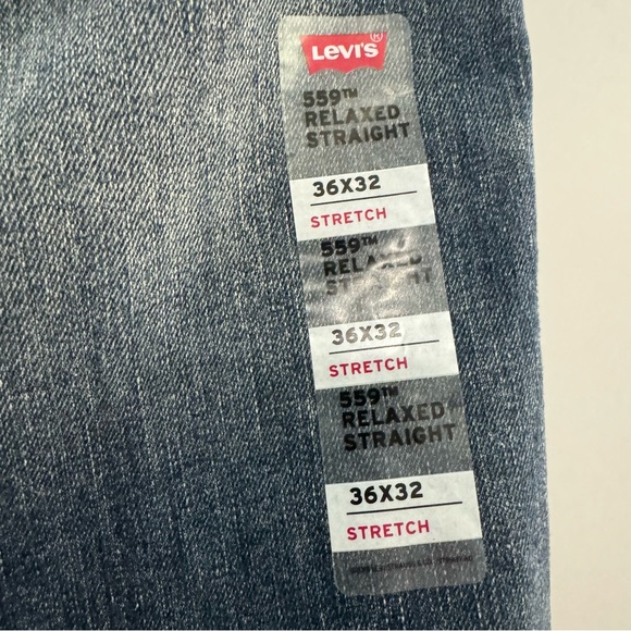 NWT Levi’s Men’s 559 Relaxed Straight Stretch Blue Jeans Medium Faded Wash 36x31 - Picture 6 of 7